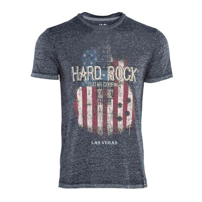 Men's Burnout Flag Guitar Graphic Tee Men's Burnout Flag Guitar Graphic Tee